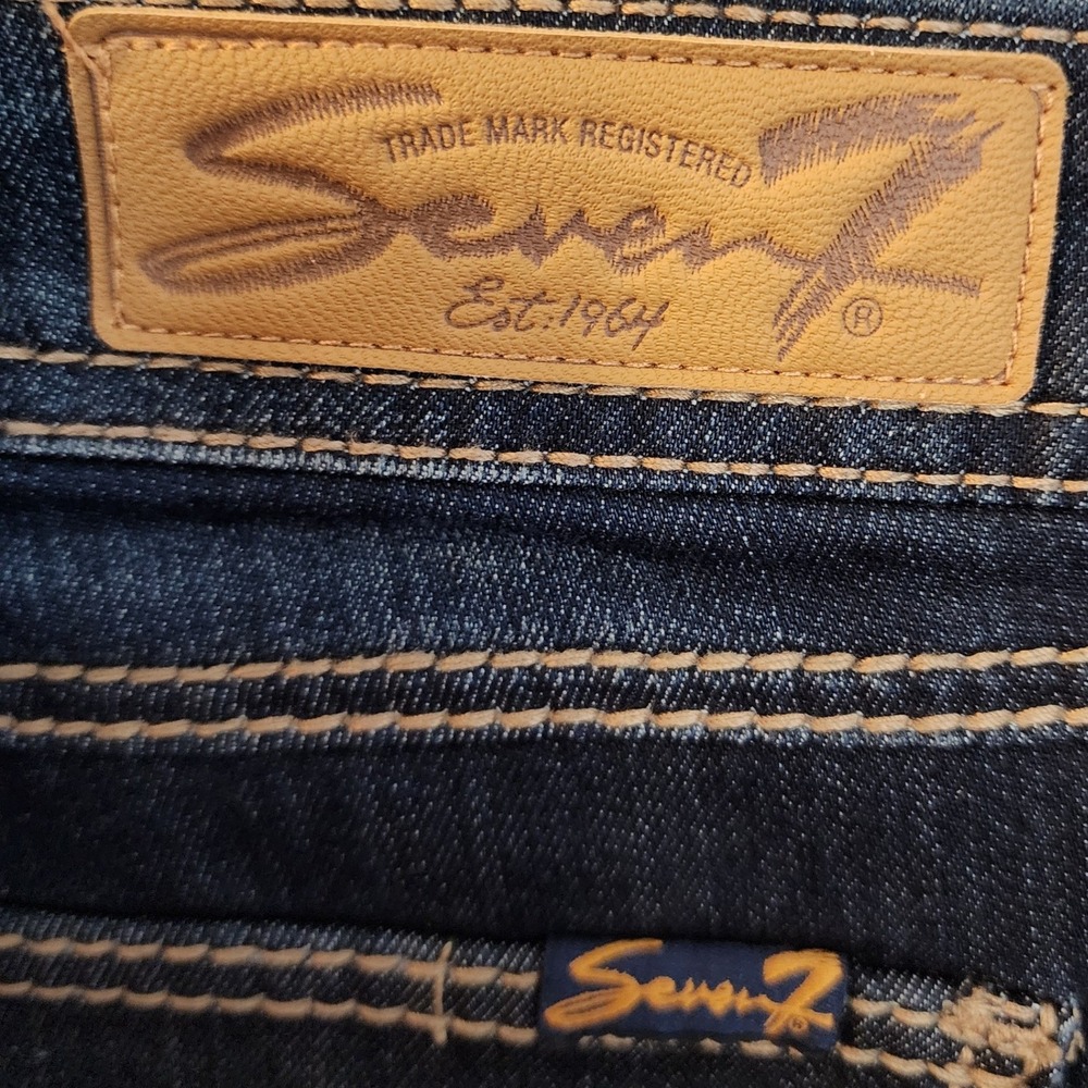 Seven7 Womens Dark Wash Embroidered Flap Pocket Bootcut Jeans Size 6 NWT - Picture 7 of 9